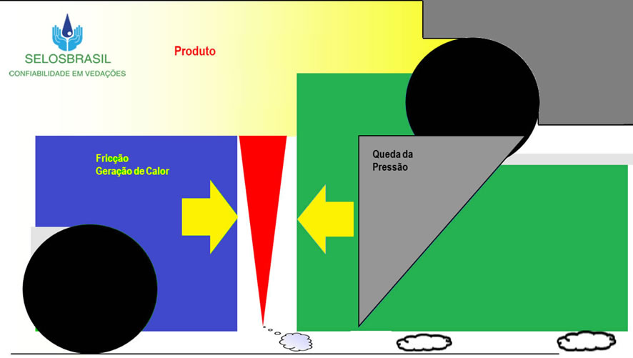 Figura 03: Representação do comportamento do fluído nas faces de vedação do selo mecânico